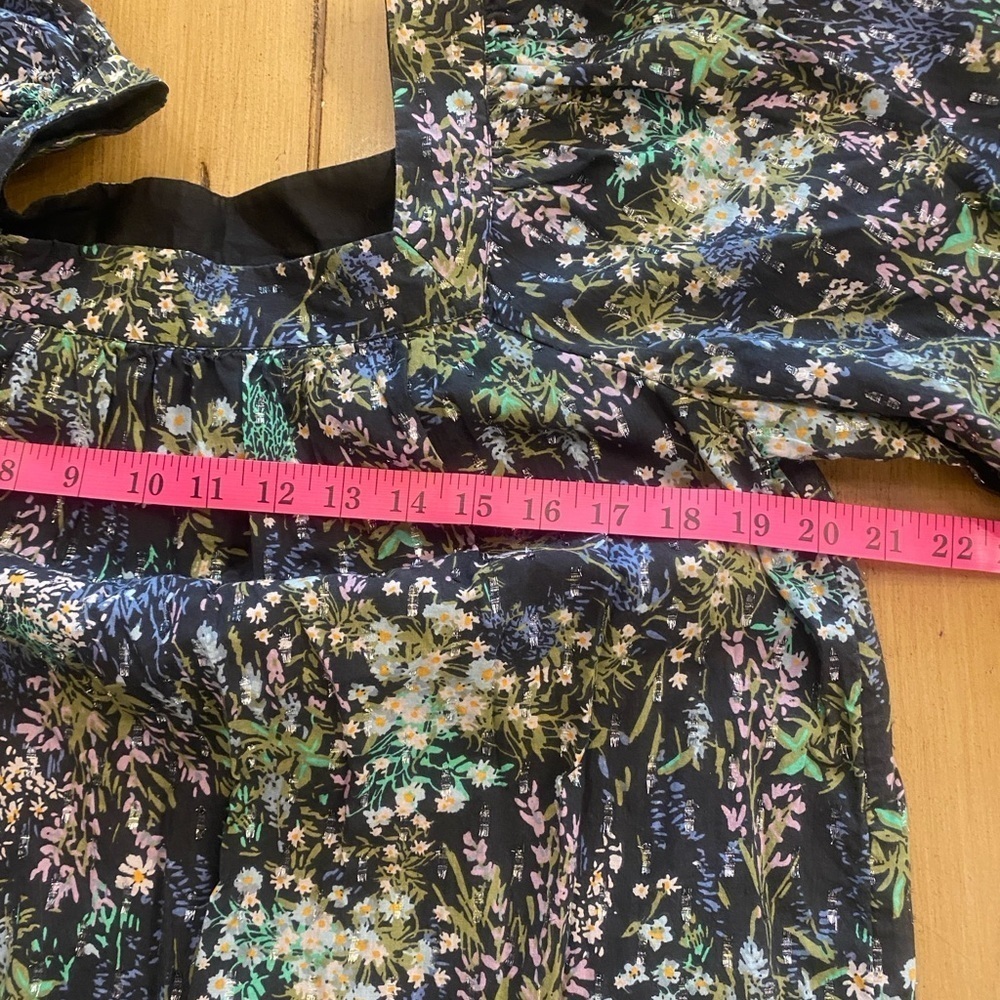 Lauren Conrad Women’s Floral Colorful Cotton Top Sleeves 2/3 size medium - Picture 5 of 12